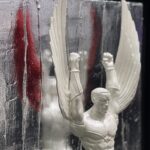 winged superhero sculpture inspired by Falcon from Avengers