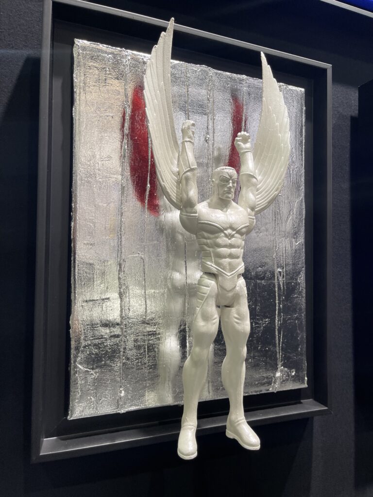 winged superhero sculpture inspired by Falcon from Avengers