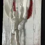 winged superhero sculpture inspired by Falcon from Avengers